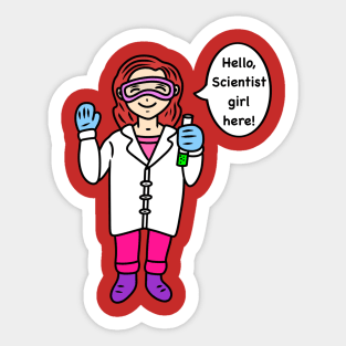 Chibi cartoon scientist girl Sticker